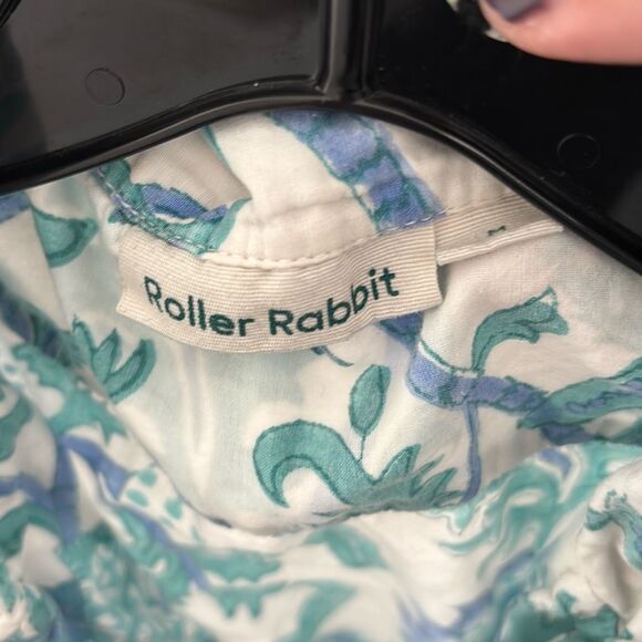 Roller Rabbit Amanda Lulu Floral green/blue Pajama Top size Medium - Picture 3 of 3